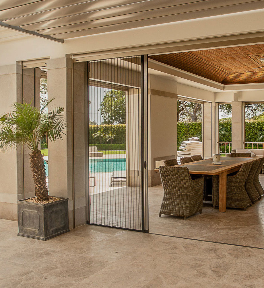 Algarve's specialist fly screen supplier, installer and distributor. Discreet, retractable, pleated mosquito screens to enhance the comfort of your home.